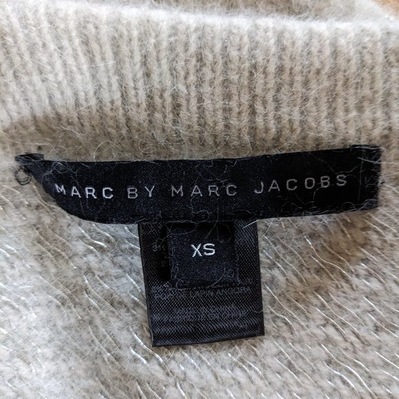 Marc By Marc Jacobs  Creamy / sliver wool blend short sleeve sweater  Sz XS - Picture 6 of 10